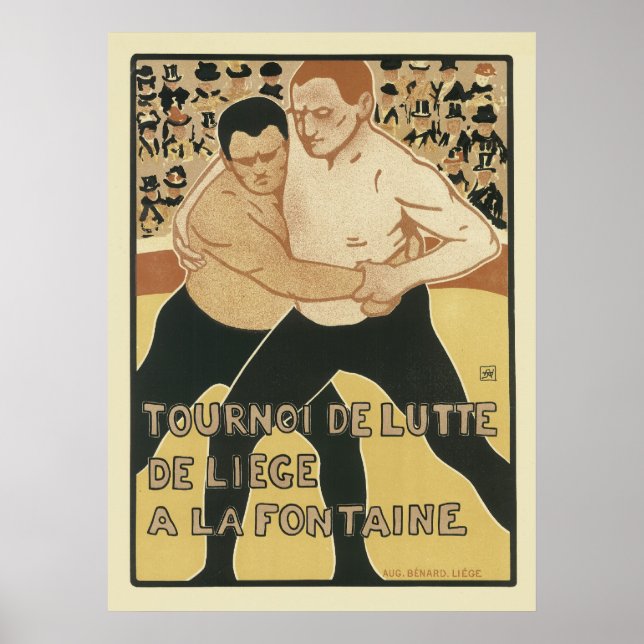 Vintage Art Nouveau - Wrestling Poster (Front)