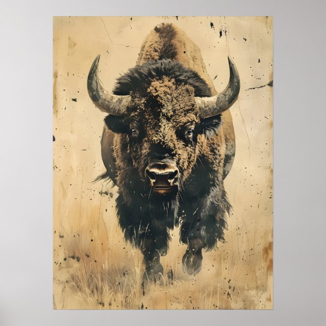 Vintage Art of the Bison Poster (Front)