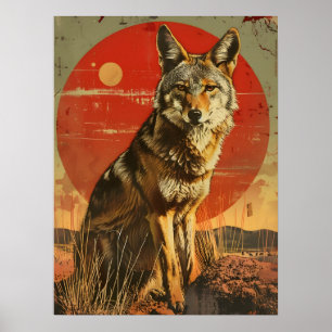 Vintage Art of the Coyote Poster