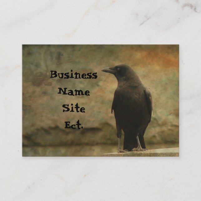 Vintage Art Raven Business Card (Front)