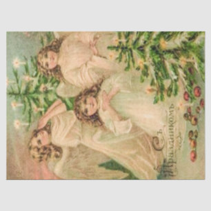 Vintage Art Russian Christmas Angels Tissue Paper