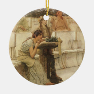 Vintage Art, Sappho and Alcaeus by Alma Tadema Ceramic Ornament