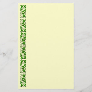 Vintage Art Scrolling Leaf Border Stationery