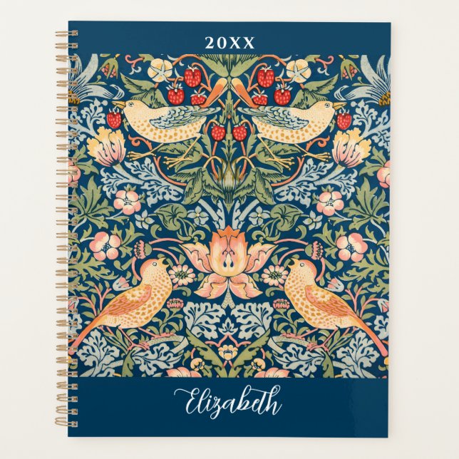 Vintage Art, Strawberry Thief, Name & Year Planner (Front)