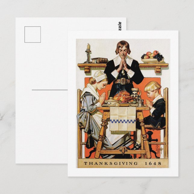 Vintage Art Thanksgiving Postcards (Front/Back)