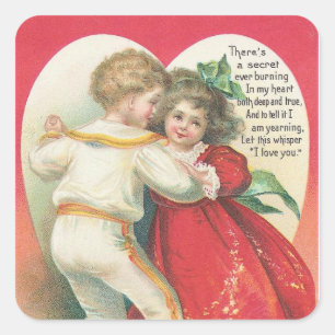 Vintage art Valentine's Day sticker