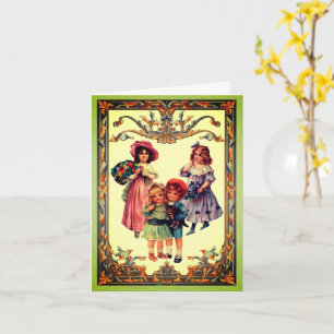 Vintage Art Victorian Children Note Card