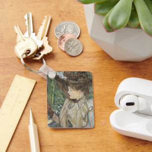 Vintage Art, Woman with Gloves by Toulouse Lautrec Keychain