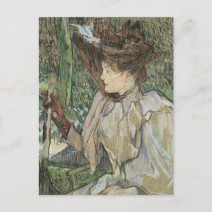 Vintage Art, Woman with Gloves by Toulouse Lautrec Postcard