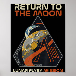 Vintage Artemis Ii Return Moon Illustration Poster