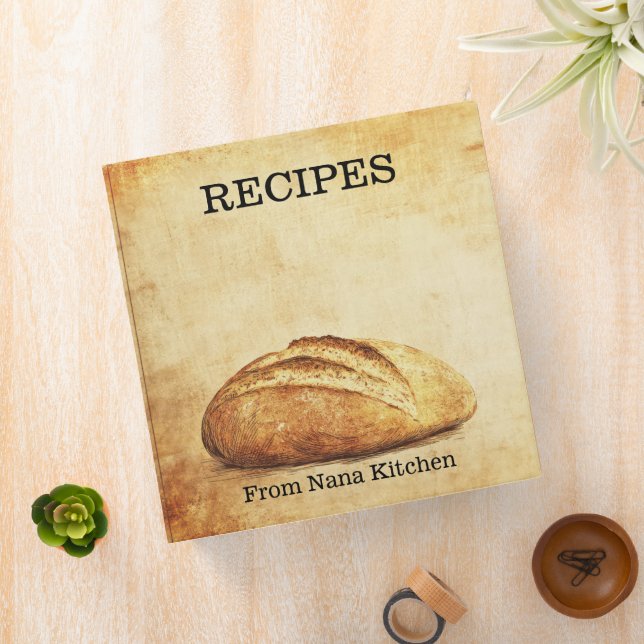 Vintage Artisan Bread Sketch  Binder (In Situ)