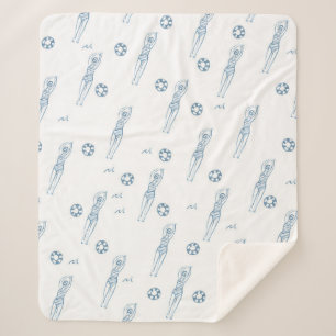 Vintage Artistic Snychro Swimming Team Pattern Sherpa Blanket