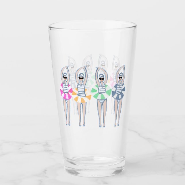 Vintage Artistic Swimming Swimmers Swim Glass (Front)