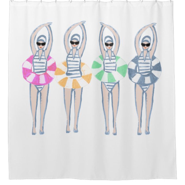 Vintage Artistic Swimming Swimmers Swim Ring Pool  (Front)