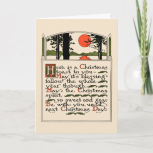 Vintage Arts and Crafts Era Chrismtas Card