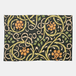Vintage Arts and Crafts Floral Pattern Roycroft Kitchen Towel