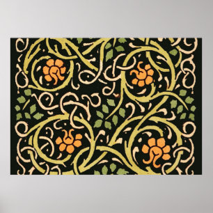Vintage Arts and Crafts Floral Pattern Roycroft Poster