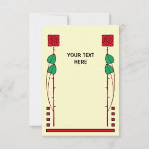 Vintage Arts And Crafts Style Roses Template