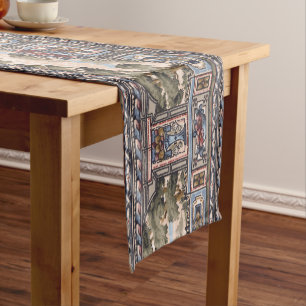 Vintage Arts & Crafts Balcony Vista Frieze Short Table Runner