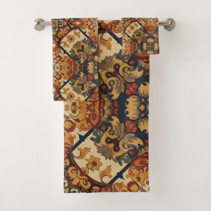 Vintage Arts & Crafts Craftsman, Mission Style Bath Towel Set