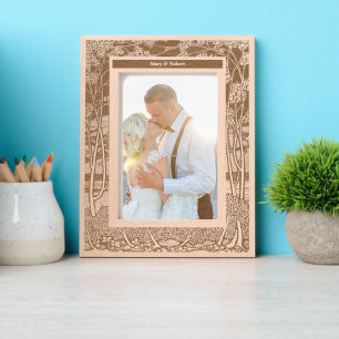 Vintage Arts & Crafts Tree Foliage Border Etched Frames