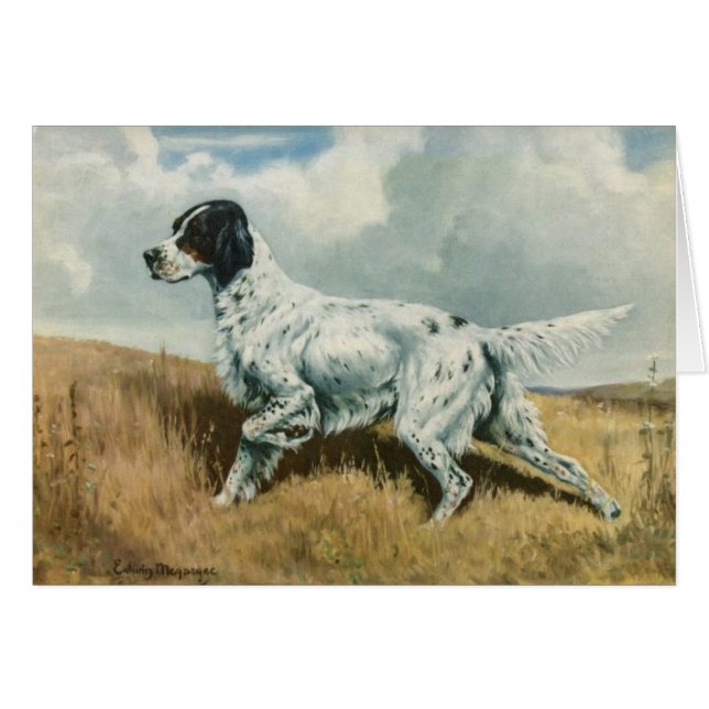 Vintage Artwork - English Setter Dog, (Front Horizontal)
