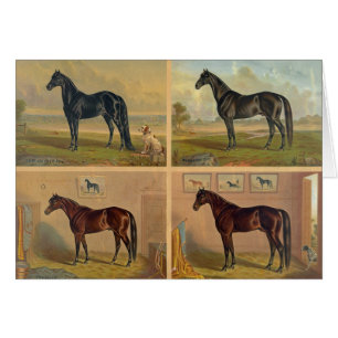 Vintage Artwork - Four Horse Racing Champions,