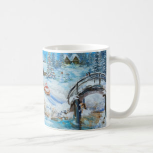 Vintage artwork mug. Winter holidays. Coffee Mug