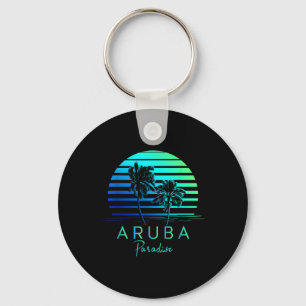 Vintage Aruba Beach Vibes Vacation Souvenir Keychain