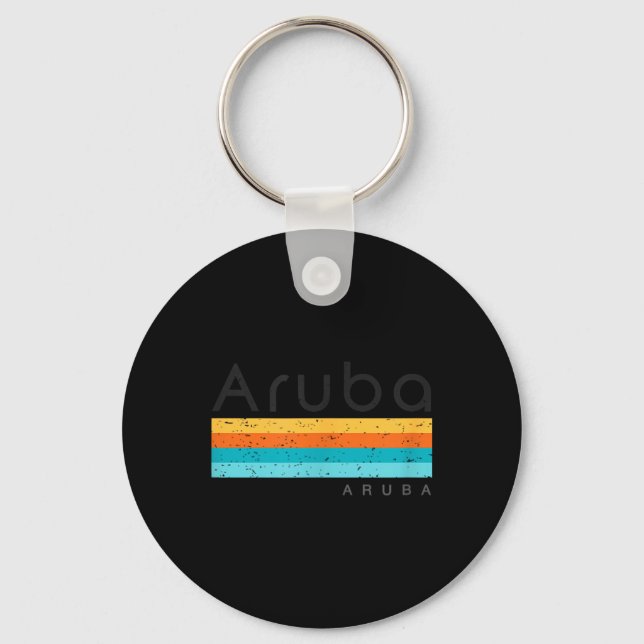 Vintage Aruba Retro Design Keychain (Front)