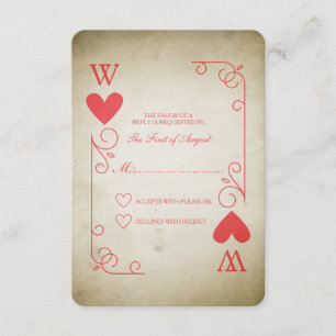 Vintage As des Coeurs Mariage RSVP