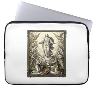 Vintage Ascension Angel Engraving Vector Art_1 Laptop Sleeve