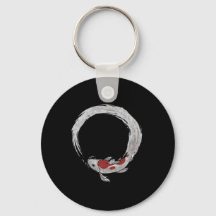 Vintage Asian Japanese Koi Carp, Nishikigoi, Koi F Keychain