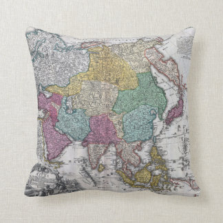 Vintage Asian Map Pillow