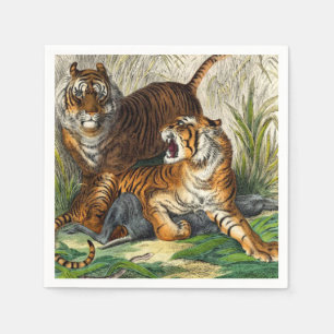 Vintage Asian Striped Fierce Tiger Napkin