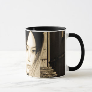 Vintage Asian Woman Portrait Art Mug