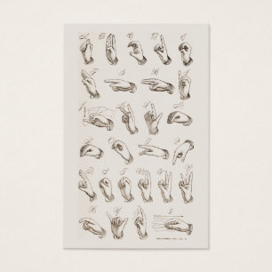 Vintage ASL Sign Language profile card