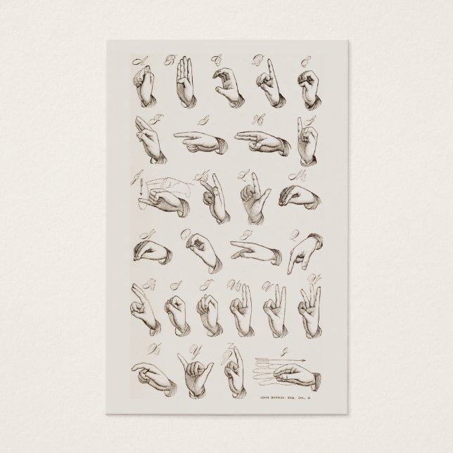 Vintage ASL Sign Language profile card (Front)
