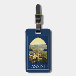 Vintage Assisi Italy custom luggage tag