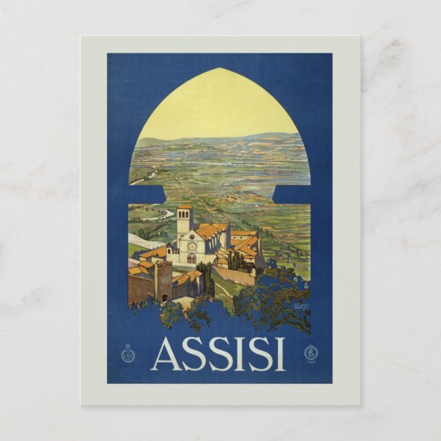 Vintage Assisi Italy Retro Italian Travel Postcard (Front)