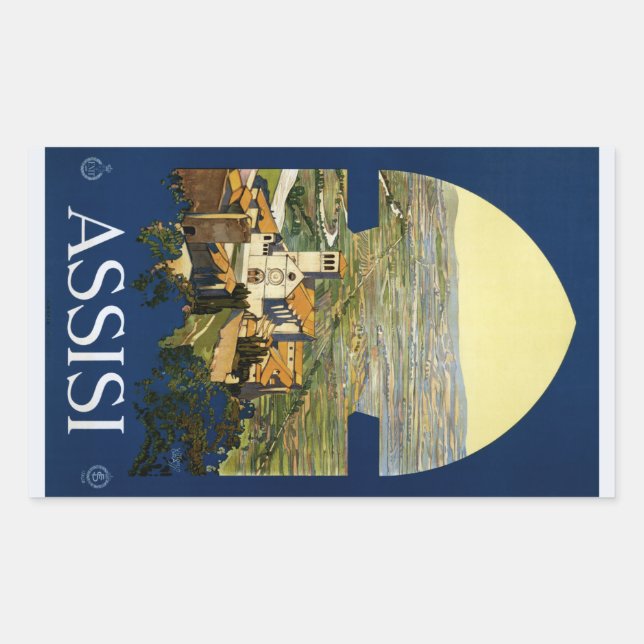 Vintage Assisi Italy stickers (Front)