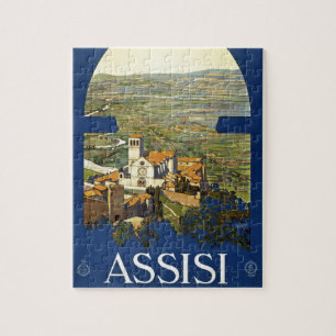 Vintage Assisi Italy Travel Tourism Advertisement Jigsaw Puzzle