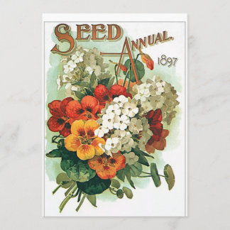 Vintage Assorted Flowers Seed Packet Invitation