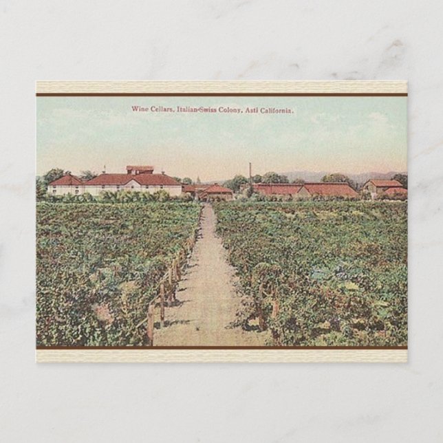 Vintage Asti California Wine Cellars Post Card (Front)