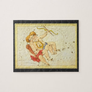 Vintage Astrology Gemini Twin Constellation Zodiac Jigsaw Puzzle