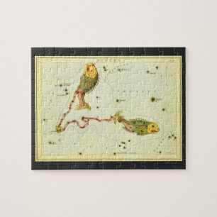 Vintage Astrology Pisces Fish Constellation Zodiac Jigsaw Puzzle