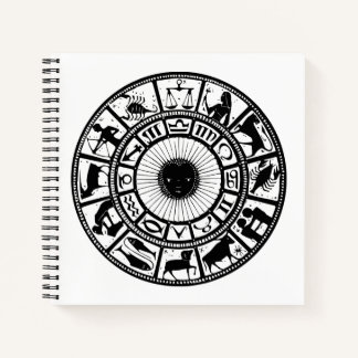 Vintage Astrology Zodiac Wheel Notebook