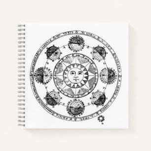 Vintage Astrology Zodiac Wheel Notebook