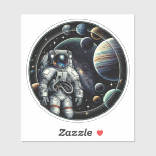 Vintage Astronaut and Planets