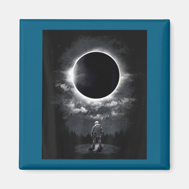 Vintage Astronaut Space Eclipse Science Magnet (Front)